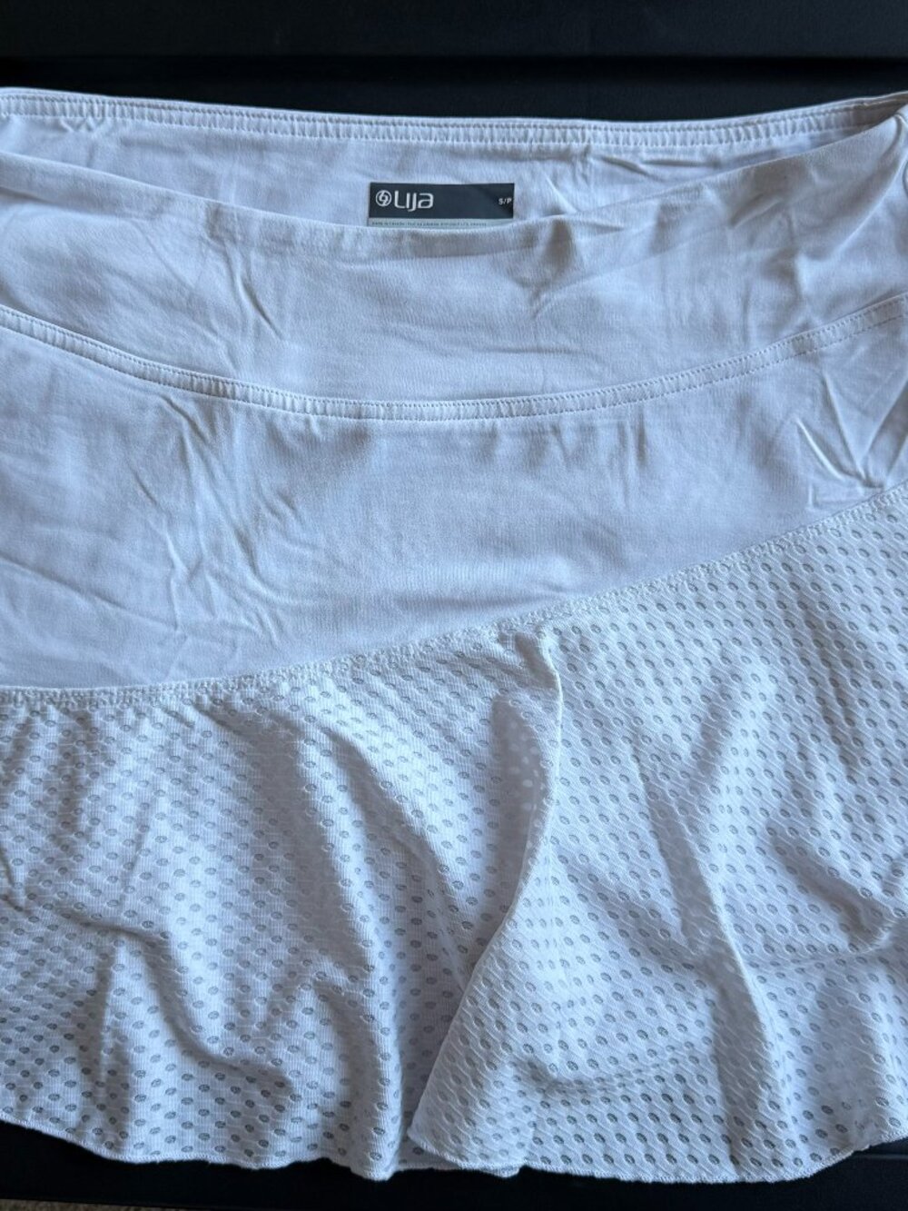 Lija White Mesh Tennis Skirt Skort Built In Shorts Size S